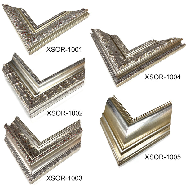 X-Large Thick Wooden Ornate Silver Frame Classic Handmade Chunky Photo Frames