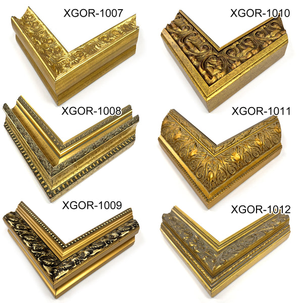Square Thick Wooden Ornate Gold Frame Classic Handmade Chunky Photo Frames Wall