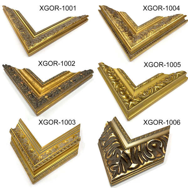 Square Thick Wooden Ornate Gold Frame Classic Handmade Chunky Photo Frames Wall