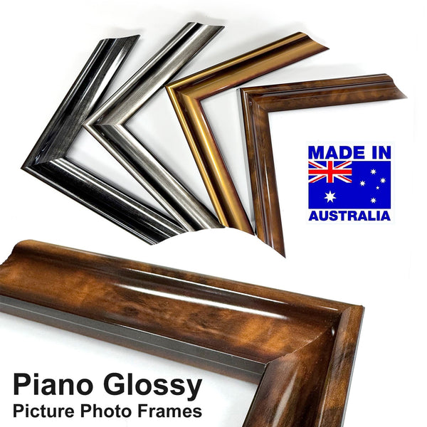 Piano Glossy Timber Picture Frames Vintage Wooden Frame A4, A3, A2, A1, A0, 8x10, 10x13, 16x24 and more
