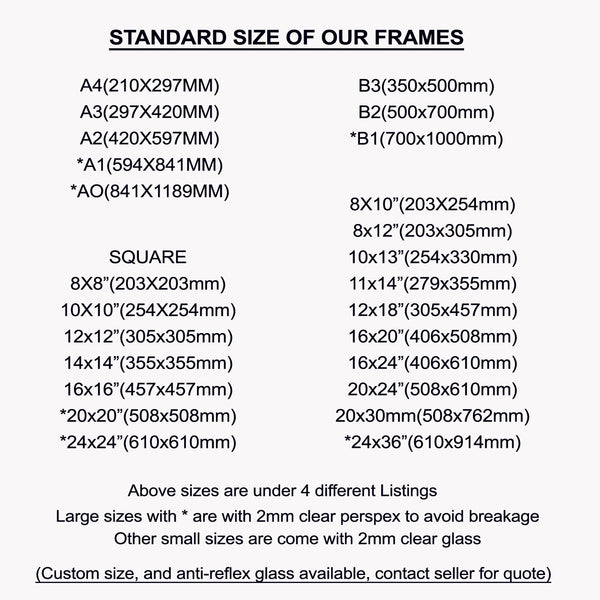 Piano Glossy Timber Picture Frames Vintage Wooden Frame A4, A3, A2, A1, A0, 8x10, 10x13, 16x24 and more