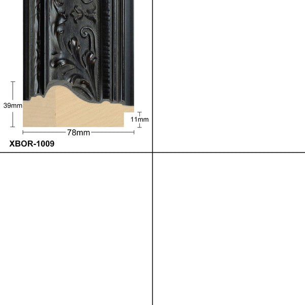 X-Large Thick Wooden Ornate Black Frame Classic Handmade Chunky Photo Frames