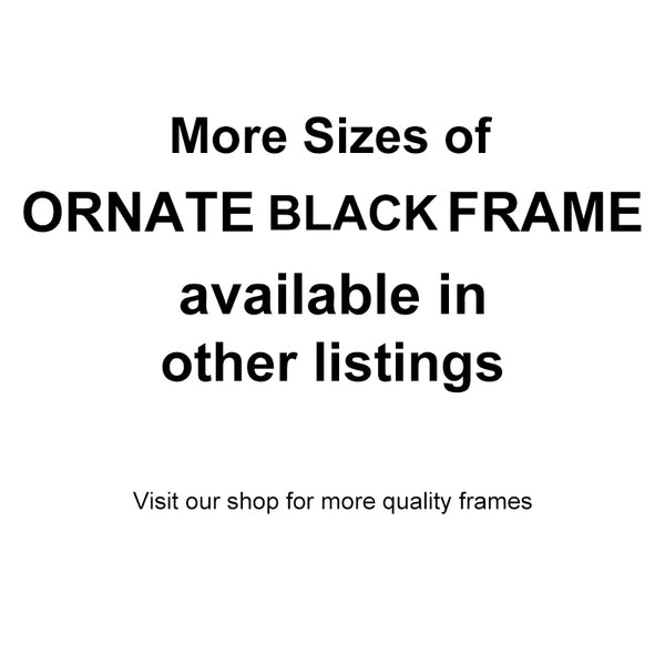 X-Large Thick Wooden Ornate Black Frame Classic Handmade Chunky Photo Frames