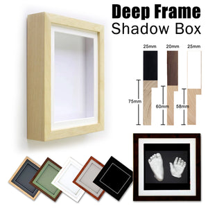 Extra Large Shadow Box Deep Frames 3D Display Wooden Deep Frame w/ Mat DIY Craft
