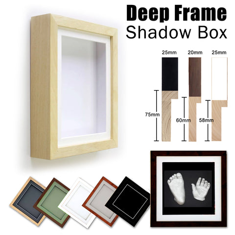 Extra Large Shadow Box Deep Frames 3D Display Wooden Deep Frame w/ Mat DIY Craft