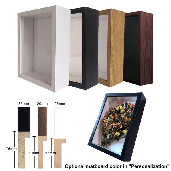 Extra Large Deep Box Frames 3D Display Wooden Timber with Mat DIY Craft Memory