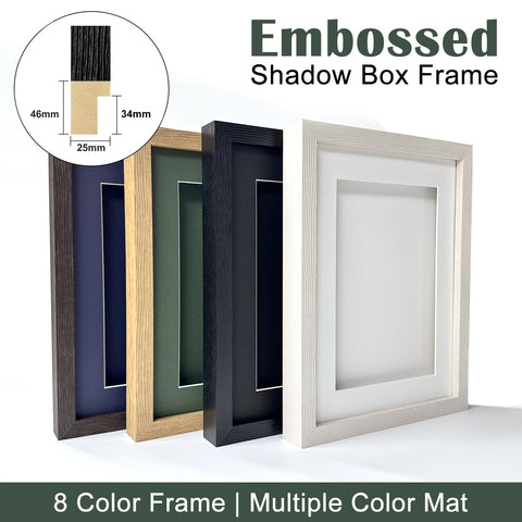 Embossed Shadow Box Frame 1:1 1:2 3D Display Wooden Deep Frame DIY Craft Memory