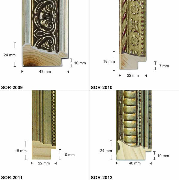 Wooden Square, Ornate Silver, Classic silver, photo frame from 8x8" to 24x24",