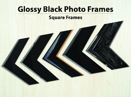 Square Glossy Black Photo Frames 8x8", 10x10", 12x12", 14x14", 16x16" size AU Made