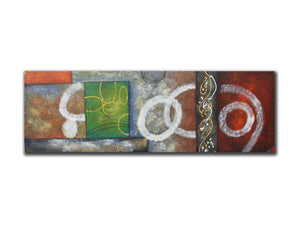 Abstract Geuine oil painting, Panorama size 50x150cm, stretched on 40mm timber f