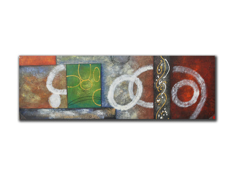 Abstract Geuine oil painting, Panorama size 50x150cm, stretched on 40mm timber f