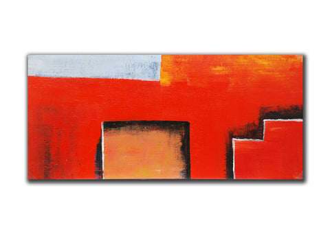 Abstract Geuine oil painting, size 50x110cm, stretched on 40mm timber frame, rea