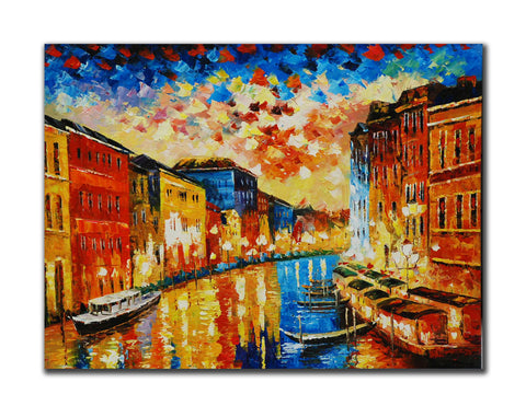 Genuine Oil painting, Bridge color Mediterrean Coastal scenery, size 90x120cm, s