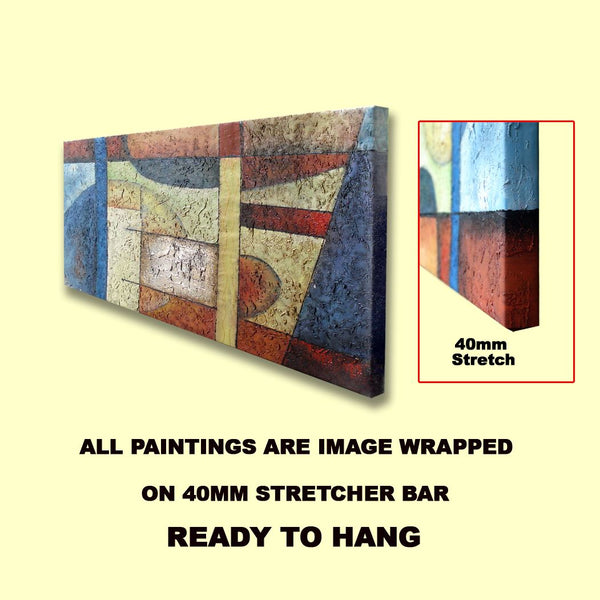 Floral Geuine oil painting, abstract modern floral, panorama 50x150cm stretched