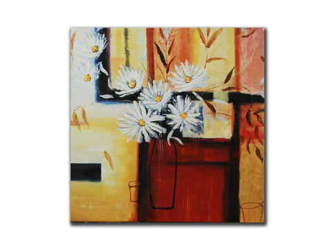 Floral Geuine oil painting, Modern floral, size 80x80cmstretched on 40mm timber
