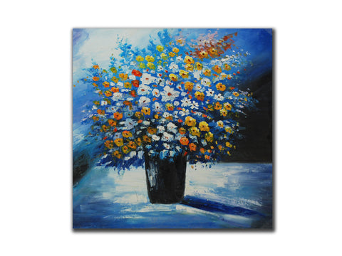 Floral Geuine oil painting, Modern floral, size 80x80cmstretched on 40mm timber
