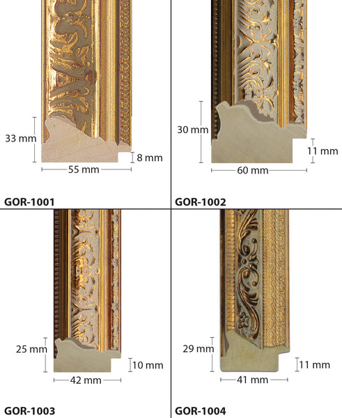 Wooden Ornate Gold Classic Gold Photo Picture Frame for Wall Art Work A0, A1, A2