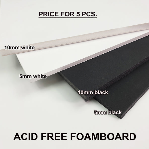 5x White 10mm Thick Foamboard Backing Board Extra Rigid Core Acid Free Lightweig