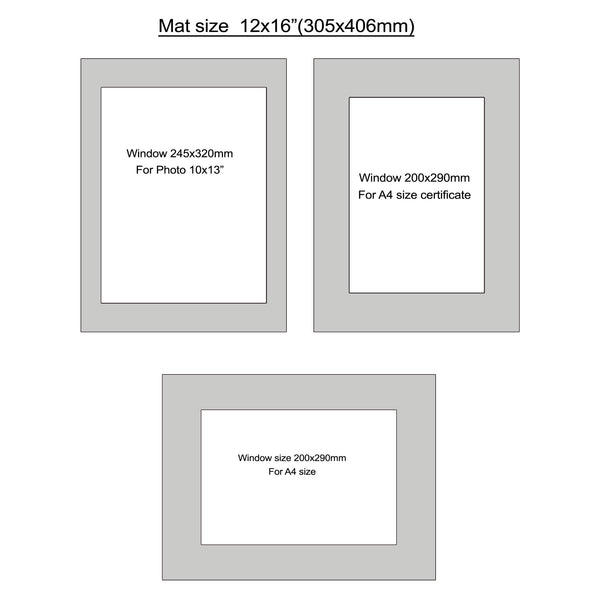 Mat size 12x16", Photo mat, Photo mount,  window size 8x10", A4, 10x13", 6pcs. S