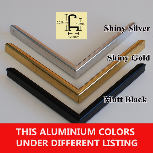 Aluminium Poster frame, photo frame 8x10", 8x12", 10x13", 11x14", 12x16", 12x18"