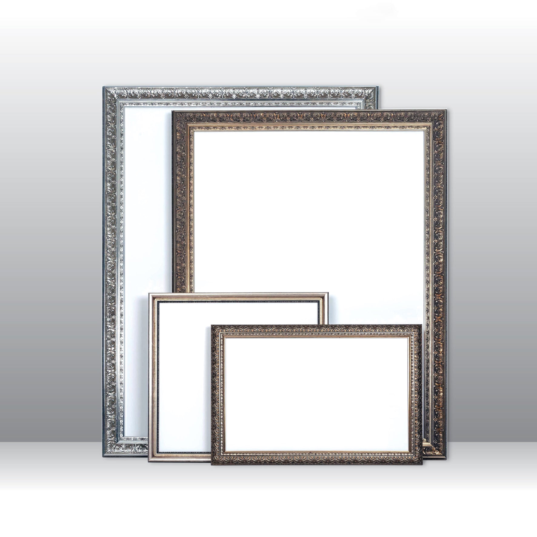 Wooden Square, Ornate Silver, Classic silver, photo frame from 8x8" to 24x24",