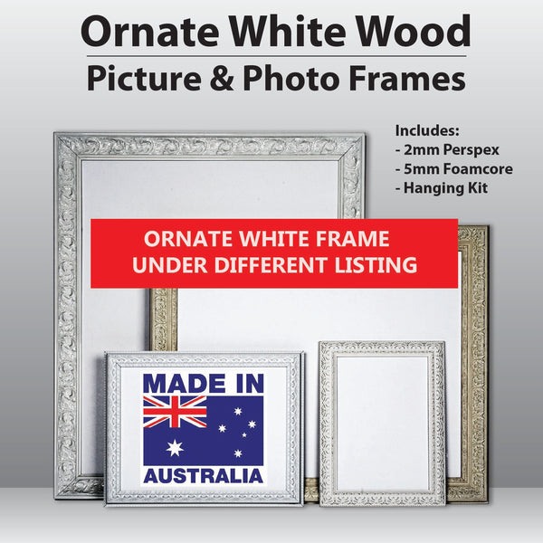 Wooden Square, Ornate Silver, Classic silver, photo frame from 8x8" to 24x24",