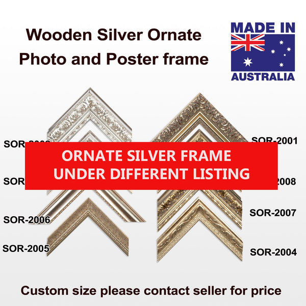 Wooden Ornate White, Classic white,  photo frame A0, A1, A2, A3, A4,  Clear Glas