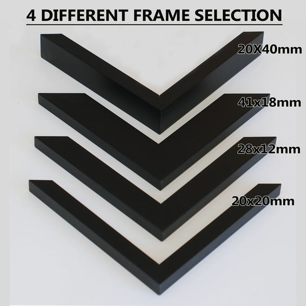 Wooden Black Photo frame, Black picture frame, AO, A1, A2, A3, A4 size, 4 styles