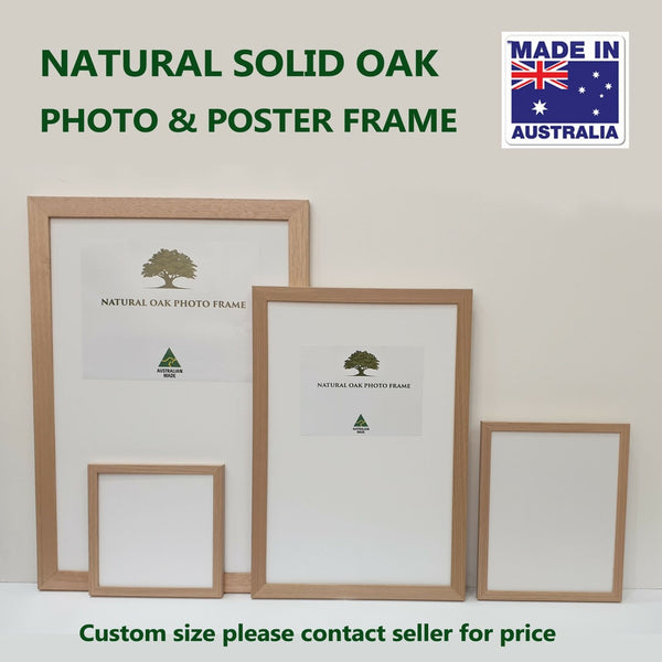 Oak Photo frame, Oak picture frame, AO, A1, A2, A3, A4 size, 4 styles of frame