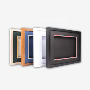 Square, 3-D, Deep shadow box frame, 8x8", 10x10" size, Oak, White, Black, Teak,w