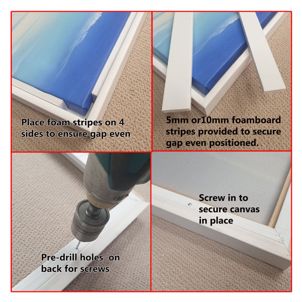 Timber Floating Frame for Canvas | 30mm Deep with 5mm gap |  Size 1:1 Ratio (Squ