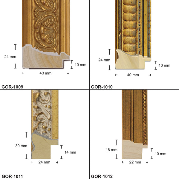 Wooden Ornate Gold Classic Gold Photo Picture Frame for Wall Art Work A0, A1, A2