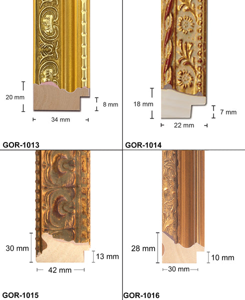 Wooden Ornate Gold Classic Gold Photo Picture Frame for Wall Art Work A0, A1, A2