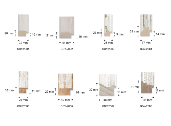 Square Shabby White Washed Photo Frames 8x8" - 24x24" size AU Made