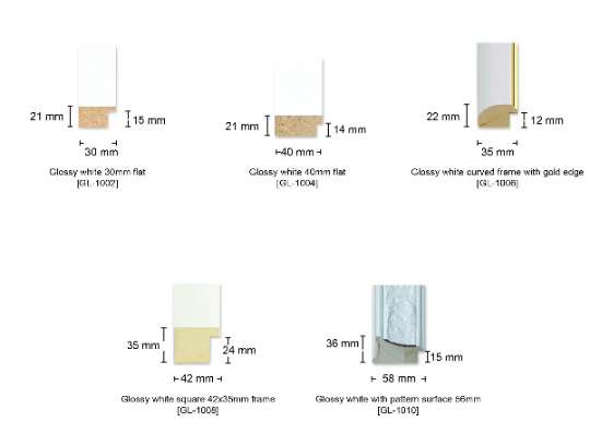 Square Glossy White Photo Frames 8x8", 10x10", 12x12", 14x14", 16x16" size AU Ma