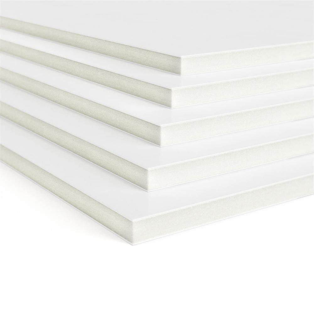 5x White 10mm Thick Foamboard Backing Board Extra Rigid Core Acid Free Lightweig